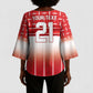 World Football Morocco Custom Kimono Sleeve Blouse 1994 Away Retro Red Jersey - African Pride