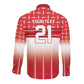 World Football Morocco Custom Long Sleeve Button Shirt 1994 Away Retro Red Jersey - African Pride