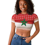 World Football Morocco Custom Raglan Cropped T shirt 1994 Away Retro Red Jersey - African Pride