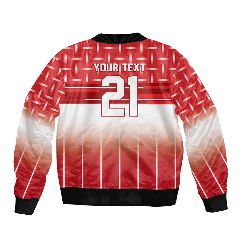 World Football Morocco Custom Sleeve Zip Bomber Jacket 1994 Away Retro Red Jersey - African Pride