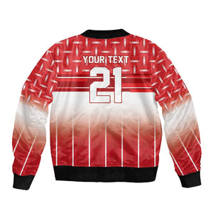 World Football Morocco Custom Sleeve Zip Bomber Jacket 1994 Away Retro Red Jersey - African Pride