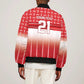 World Football Morocco Custom Sleeve Zip Bomber Jacket 1994 Away Retro Red Jersey - African Pride