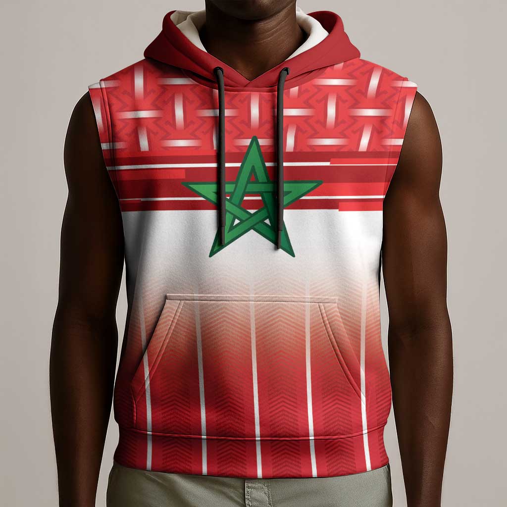 World Football Morocco Custom Sleeveless Hoodie 1994 Away Retro Red Jersey - African Pride