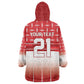 World Football Morocco Custom Wearable Blanket Hoodie 1994 Away Retro Red Jersey - African Pride