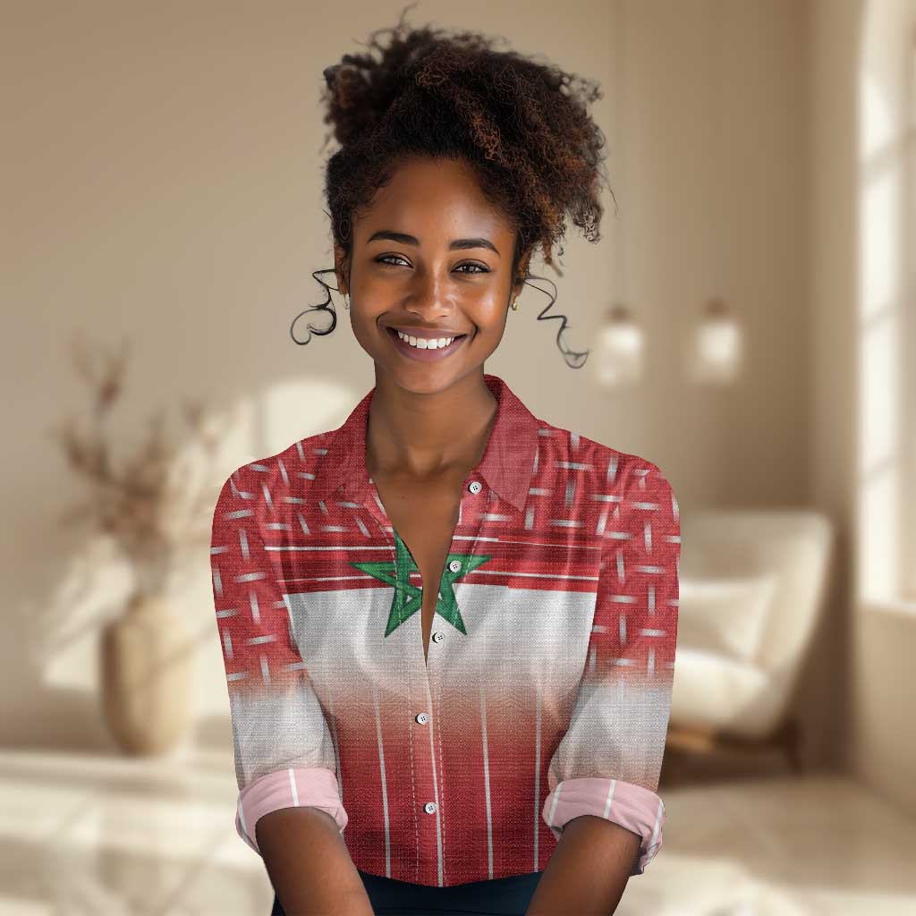 World Football Morocco Custom Women Casual Shirt 1994 Away Retro Red Jersey - African Pride