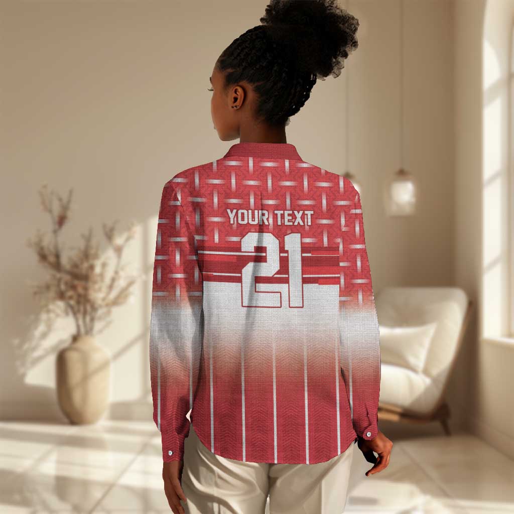 World Football Morocco Custom Women Casual Shirt 1994 Away Retro Red Jersey - African Pride