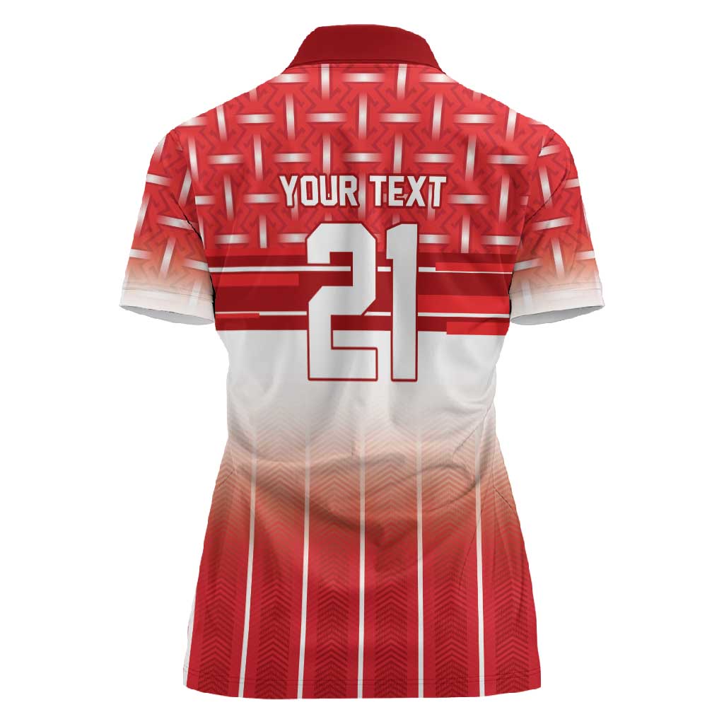 World Football Morocco Custom Women Polo Shirt 1994 Away Retro Red Jersey - African Pride