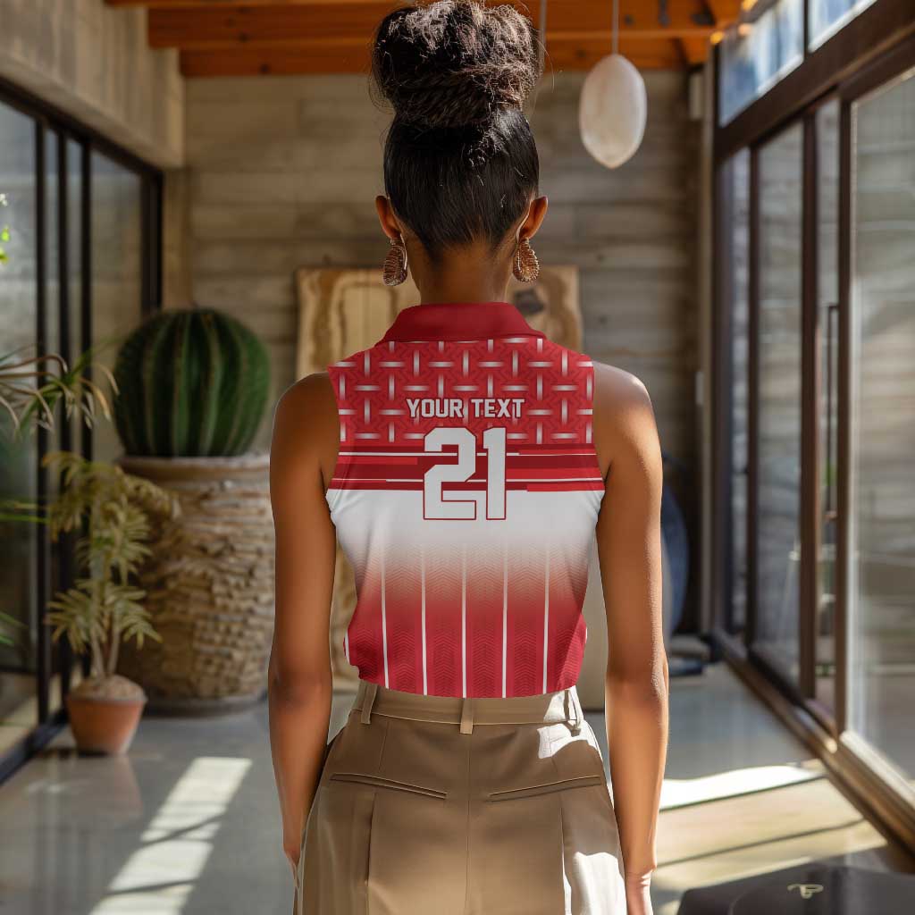 World Football Morocco Custom Women Sleeveless Polo Shirt 1994 Away Retro Red Jersey - African Pride