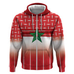 World Football Morocco Custom Zip Hoodie 1994 Away Retro Red Jersey - African Pride