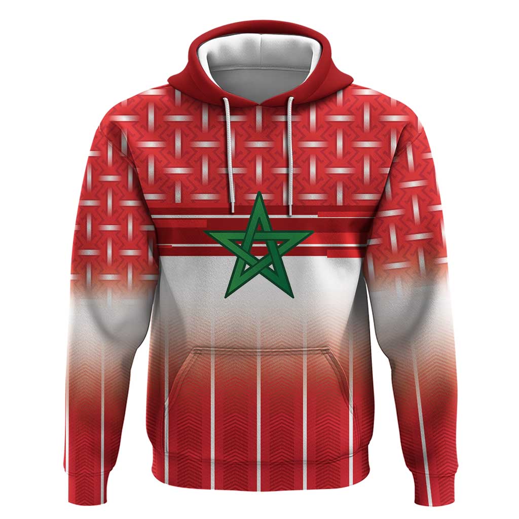World Football Morocco Custom Zip Hoodie 1994 Away Retro Red Jersey - African Pride