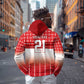 World Football Morocco Custom Zip Hoodie 1994 Away Retro Red Jersey - African Pride