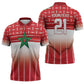 World Football Morocco Custom Zipper Polo Shirt 1994 Away Retro Red Jersey - African Pride