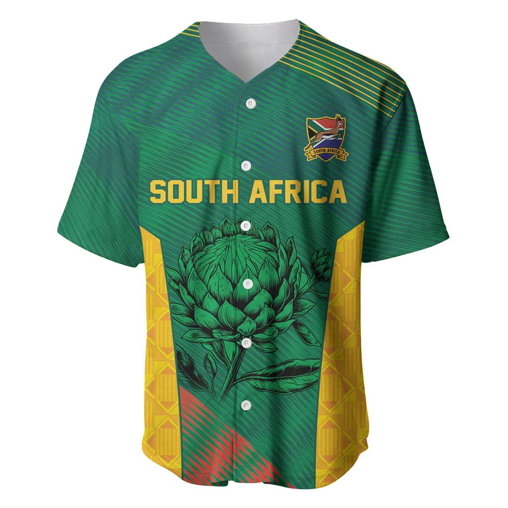 World Football 2026 South Africa Custom Baseball Jersey Tradional Protea Kente Pattern - African Pride
