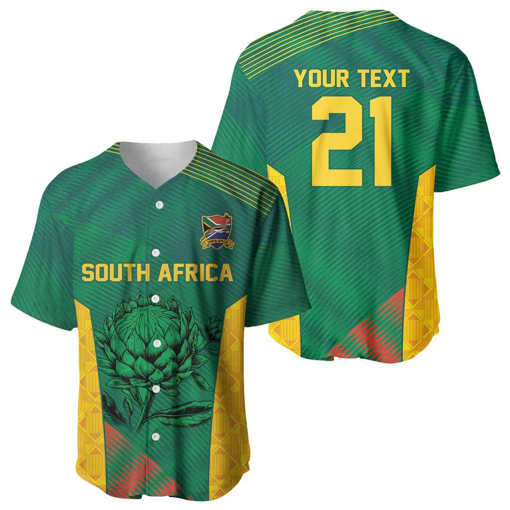 World Football 2026 South Africa Custom Baseball Jersey Tradional Protea Kente Pattern - African Pride