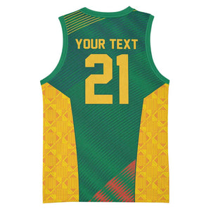 World Football 2026 South Africa Custom Basketball Jersey Tradional Protea Kente Pattern - African Pride