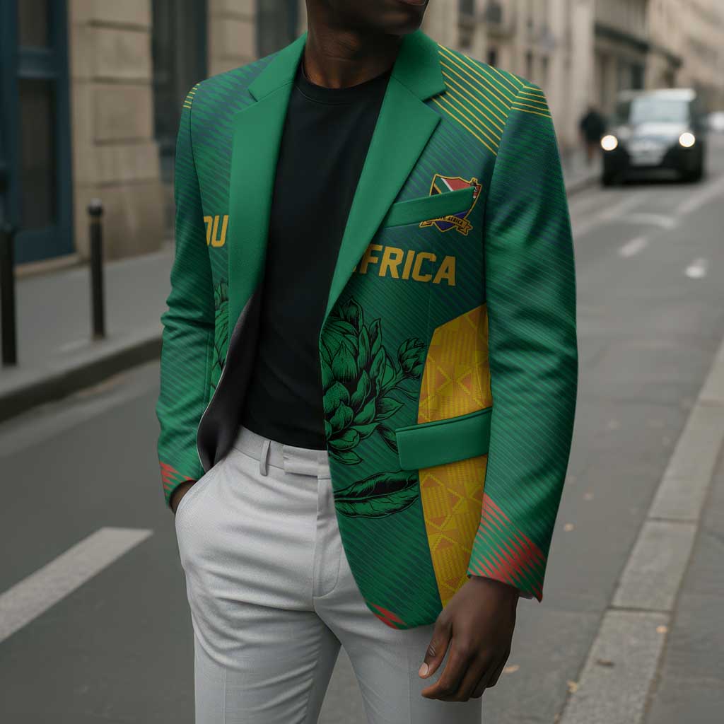 World Football 2026 South Africa Custom Blazer Tradional Protea Kente Pattern - African Pride