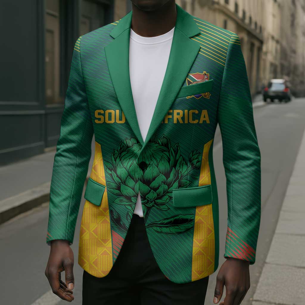 World Football 2026 South Africa Custom Blazer Tradional Protea Kente Pattern - African Pride