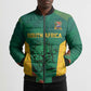 World Football 2026 South Africa Custom Bomber Puffer Jacket Tradional Protea Kente Pattern - African Pride