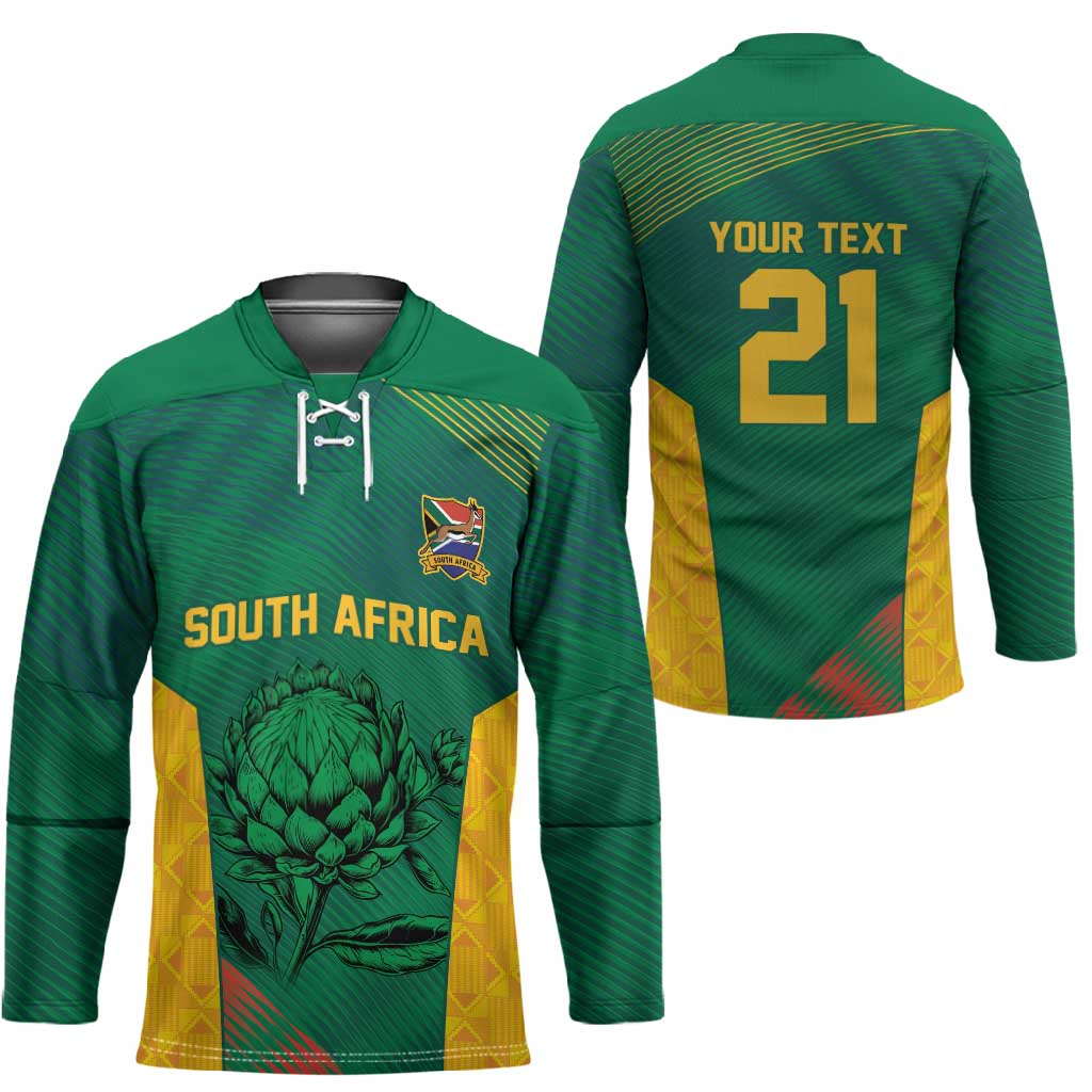 World Football 2026 South Africa Custom Hockey Jersey Tradional Protea Kente Pattern - African Pride