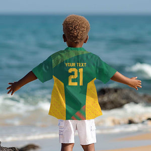 World Football 2026 South Africa Custom Kid Hawaiian Shirt Tradional Protea Kente Pattern - African Pride