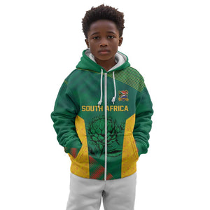 World Football 2026 South Africa Custom Kid Hoodie Tradional Protea Kente Pattern - African Pride