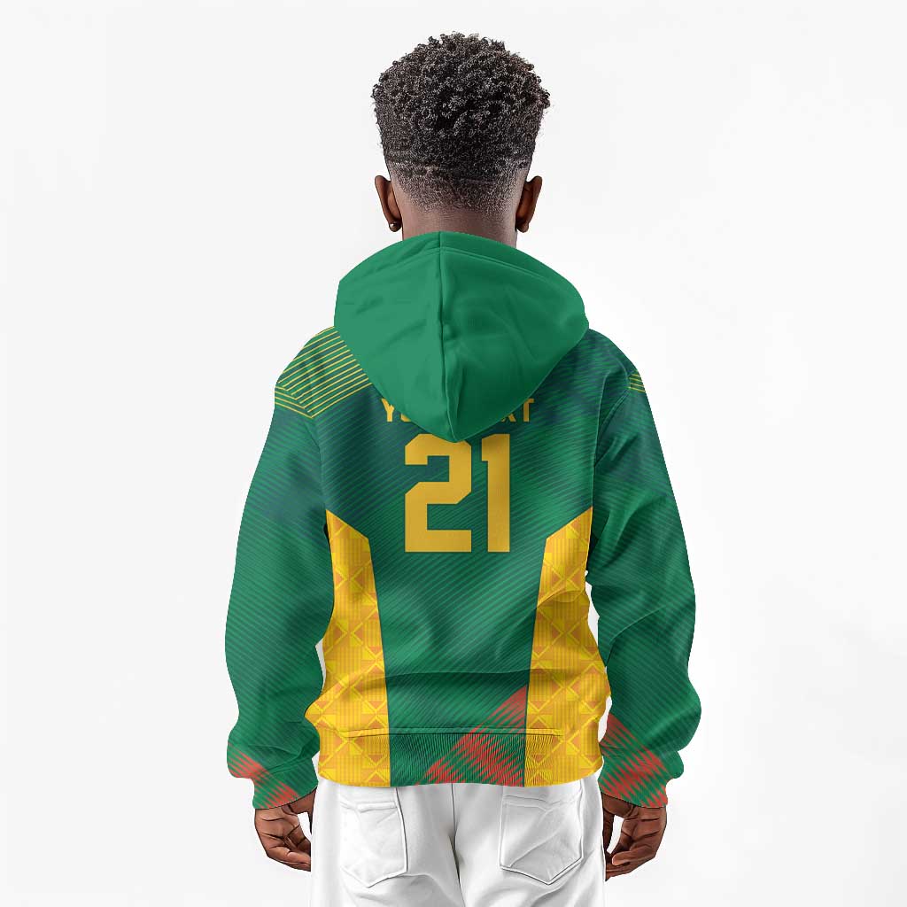 World Football 2026 South Africa Custom Kid Hoodie Tradional Protea Kente Pattern - African Pride
