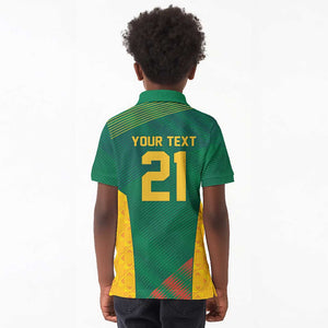 World Football 2026 South Africa Custom Kid Polo Shirt Tradional Protea Kente Pattern - African Pride
