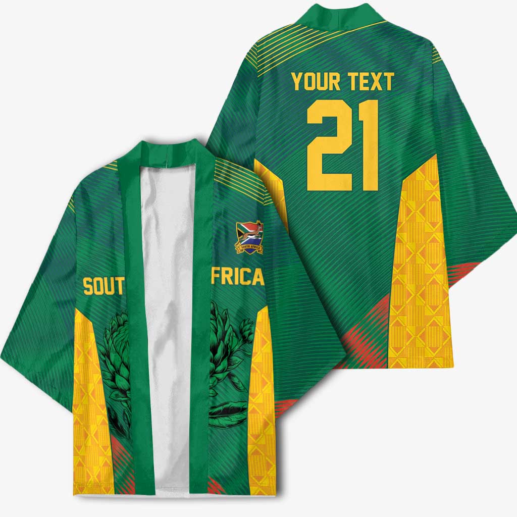 World Football 2026 South Africa Custom Kimono Tradional Protea Kente Pattern - African Pride