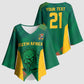 World Football 2026 South Africa Custom Kimono Sleeve Blouse Tradional Protea Kente Pattern - African Pride