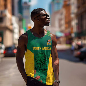 World Football 2026 South Africa Custom Men Tank Top Tradional Protea Kente Pattern - African Pride