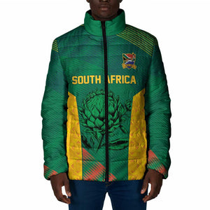 World Football 2026 South Africa Custom Padded Jacket Tradional Protea Kente Pattern - African Pride