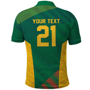 World Football 2026 South Africa Custom Polo Shirt Tradional Protea Kente Pattern - African Pride