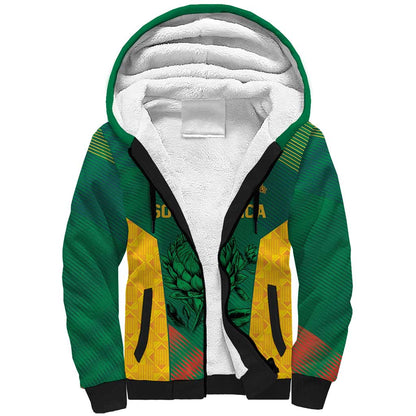 World Football 2026 South Africa Custom Sherpa Hoodie Tradional Protea Kente Pattern - African Pride