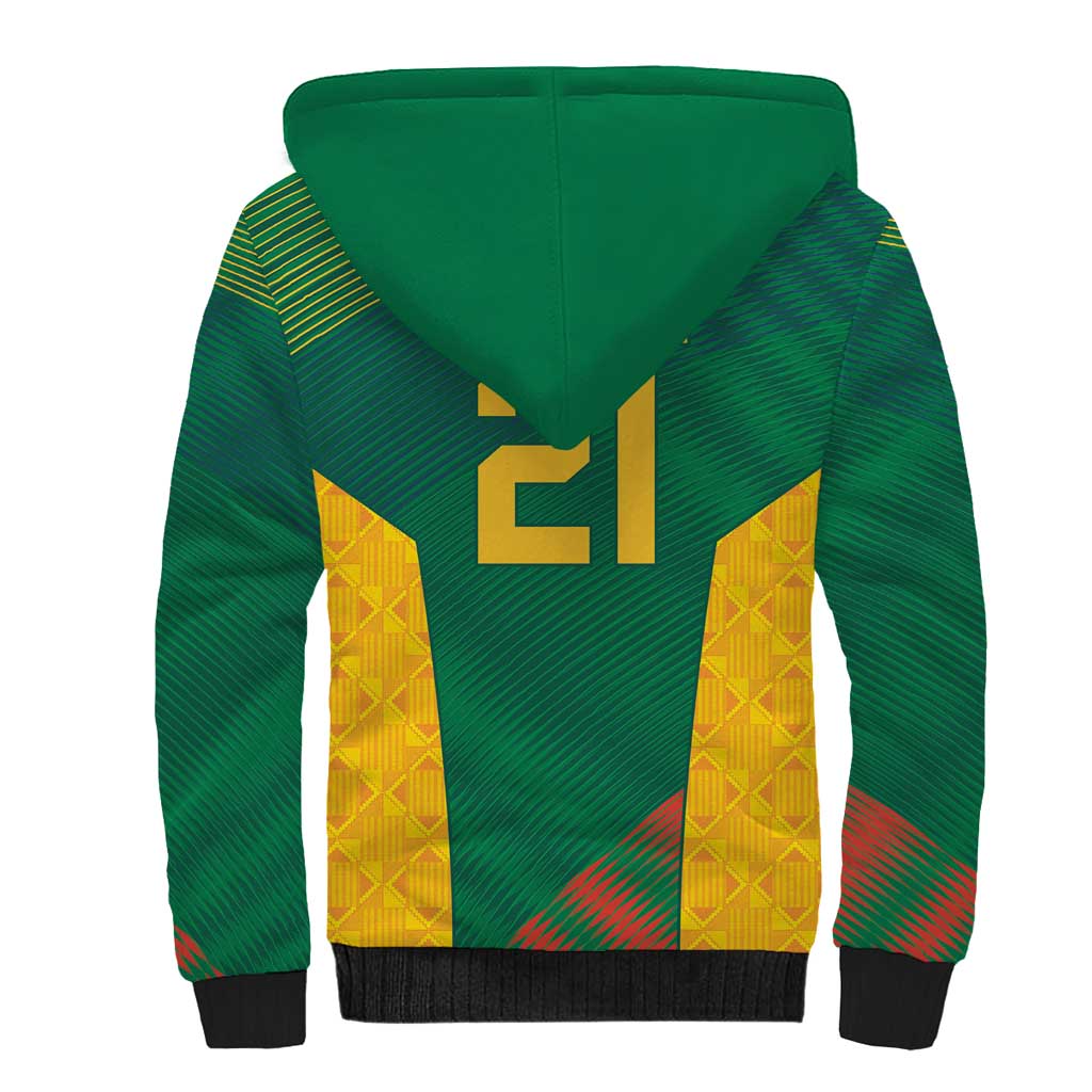 World Football 2026 South Africa Custom Sherpa Hoodie Tradional Protea Kente Pattern - African Pride