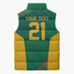 World Football 2026 South Africa Custom Sleeveless Puffer Jacket Tradional Protea Kente Pattern - African Pride