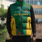 World Football 2026 South Africa Custom Sleeveless Puffer Jacket Tradional Protea Kente Pattern - African Pride