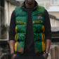 World Football 2026 South Africa Custom Sleeveless Puffer Jacket Tradional Protea Kente Pattern - African Pride