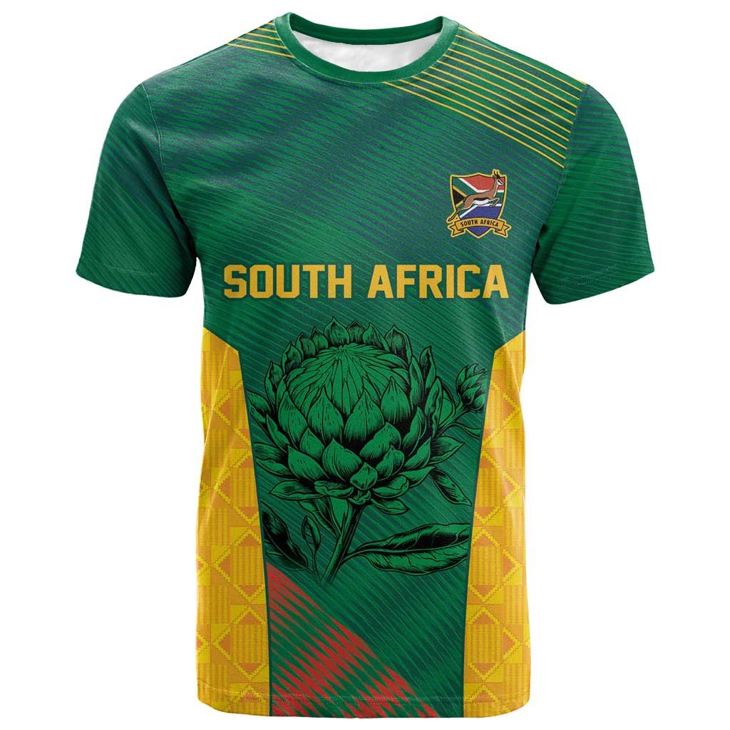 World Football 2026 South Africa Custom T shirt Tradional Protea Kente Pattern - African Pride