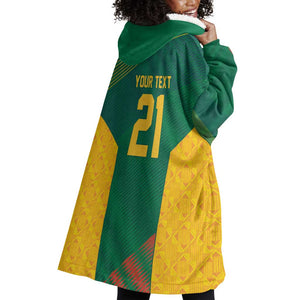 World Football 2026 South Africa Custom Wearable Blanket Hoodie Tradional Protea Kente Pattern - African Pride