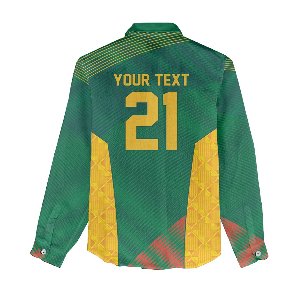 World Football 2026 South Africa Custom Women Casual Shirt Tradional Protea Kente Pattern - African Pride