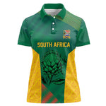 World Football 2026 South Africa Custom Women Polo Shirt Tradional Protea Kente Pattern - African Pride