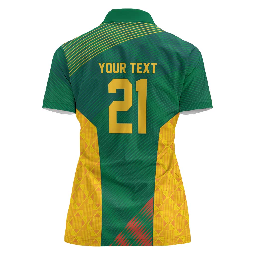 World Football 2026 South Africa Custom Women Polo Shirt Tradional Protea Kente Pattern - African Pride