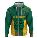 World Football 2026 South Africa Custom Zip Hoodie Tradional Protea Kente Pattern - African Pride