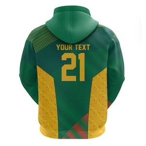 World Football 2026 South Africa Custom Zip Hoodie Tradional Protea Kente Pattern - African Pride