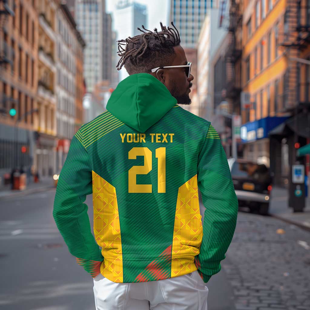 World Football 2026 South Africa Custom Zip Hoodie Tradional Protea Kente Pattern - African Pride