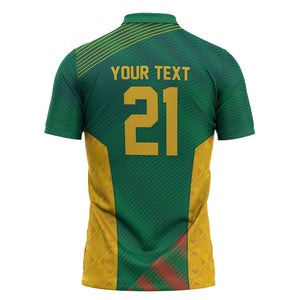 World Football 2026 South Africa Custom Zipper Polo Shirt Tradional Protea Kente Pattern - African Pride