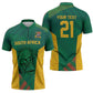 World Football 2026 South Africa Custom Zipper Polo Shirt Tradional Protea Kente Pattern - African Pride
