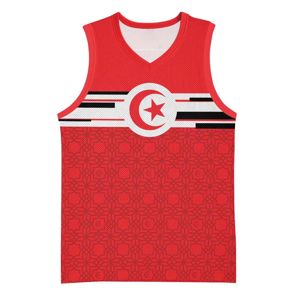 World Football 2026 Tunisia Custom Basketball Jersey Traditional Islamic Motif - African Pride