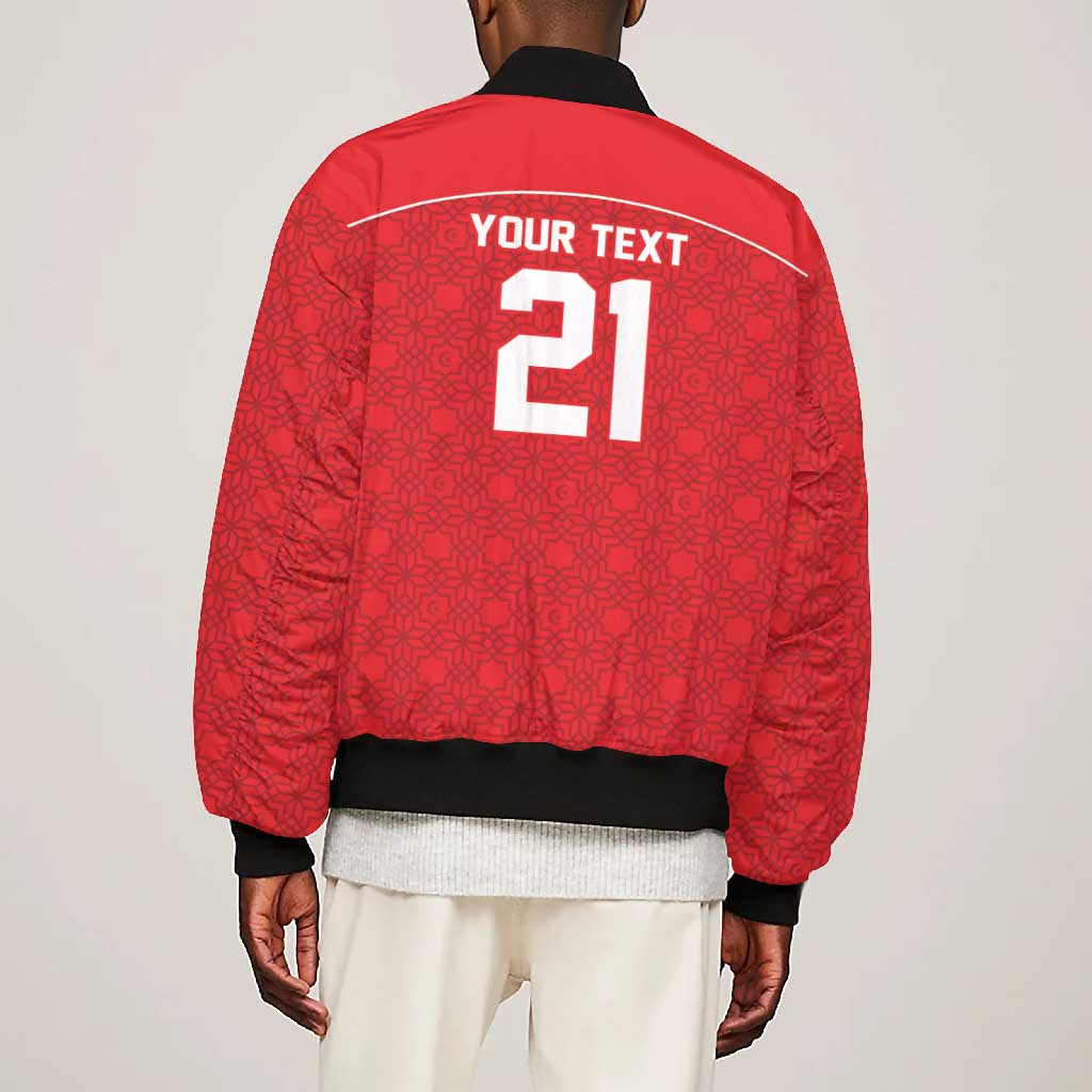 World Football 2026 Tunisia Custom Bomber Jacket Traditional Islamic Motif - African Pride