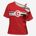 World Football 2026 Tunisia Custom Cross Shoulder Shirt Traditional Islamic Motif - African Pride